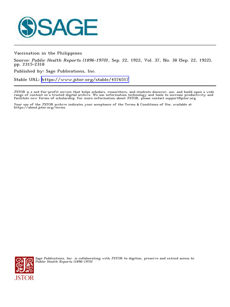Vaccination Impact on Smallpox in the Philippines | PDF | Vaccination ...