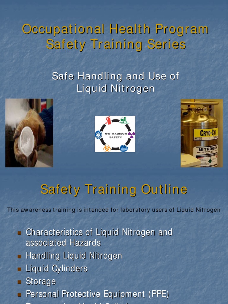 Liquid Nitrogen Safety Training PDF Nitrogen Personal Protective