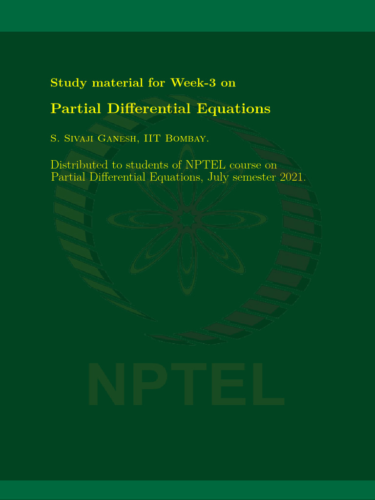 Week 3 NPTELNotes | PDF | Partial Differential Equation | Ordinary ...