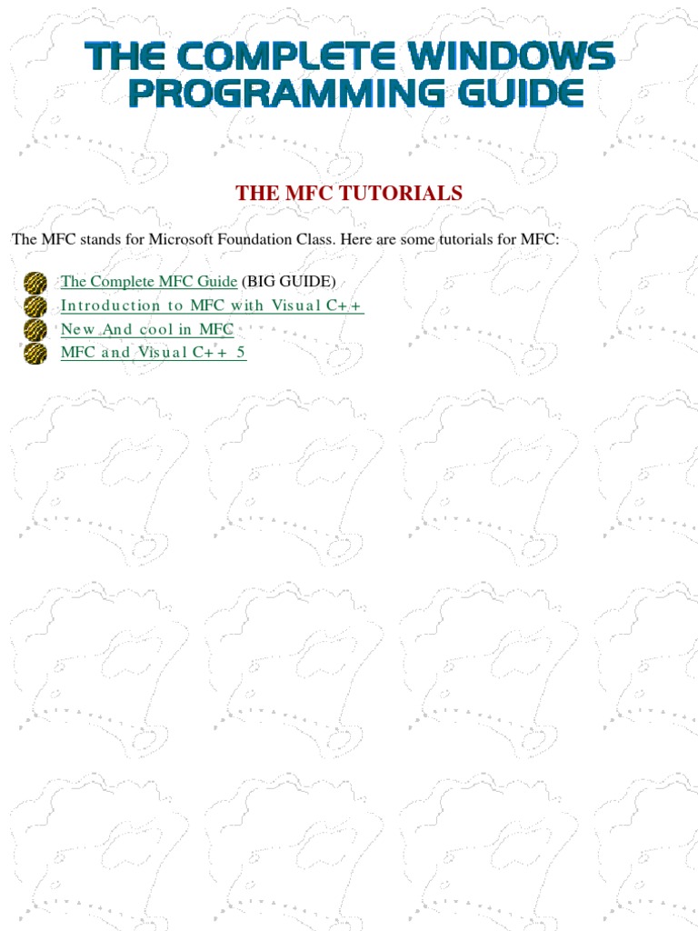 The Complete Windows Programming Guide Mfc Tutorials Class Computer Programming Application Programming Interface