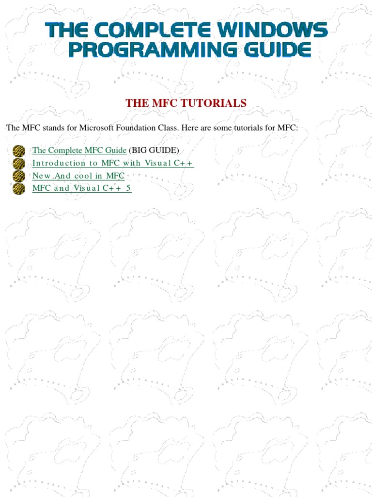 The Complete Windows Programming Guide Mfc Tutorials Class Computer Programming Application Programming Interface