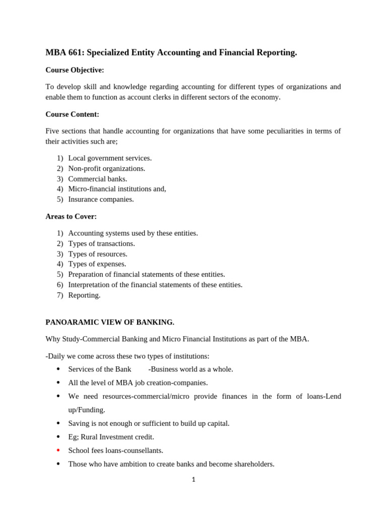 UB MBA 661 - NOTES ON BANKING IN CAMEROON - PA ACHA 21102024 (9000 ...