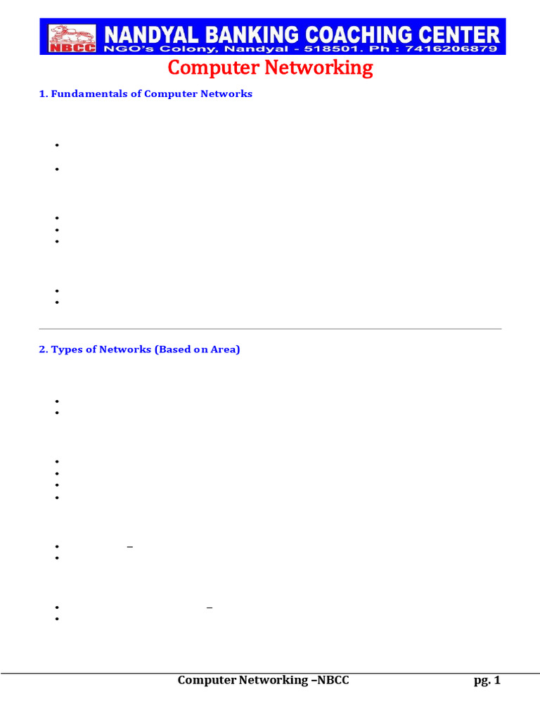 Computer Networking Fundamentals Guide | PDF | Computer Network | Ip ...