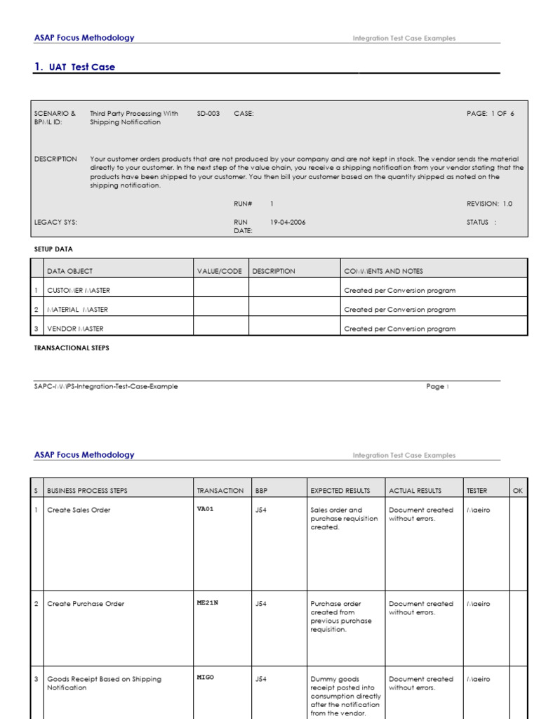 UAT Test Case for Third Party Processing | PDF | Invoice | Receipt