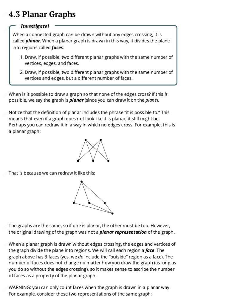 Understanding Planar Graphs and Euler's Formula | PDF | Vertex ...