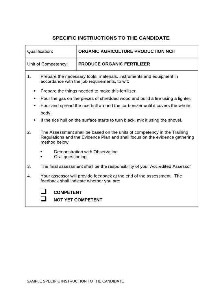 Specific Instructions To The Candidate | PDF