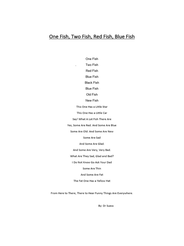 Dr. Seuss: Colorful Fish Rhymes | PDF