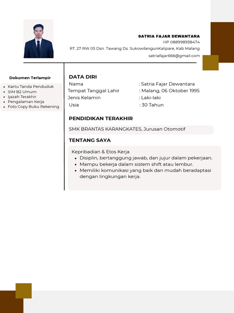 Profil Driver Dump Truck Berpengalaman | PDF