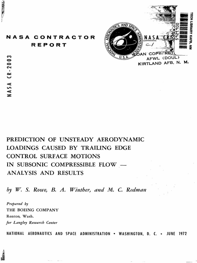 Unsteady Aerodynamic Load Predictions | PDF | Physical Quantities ...