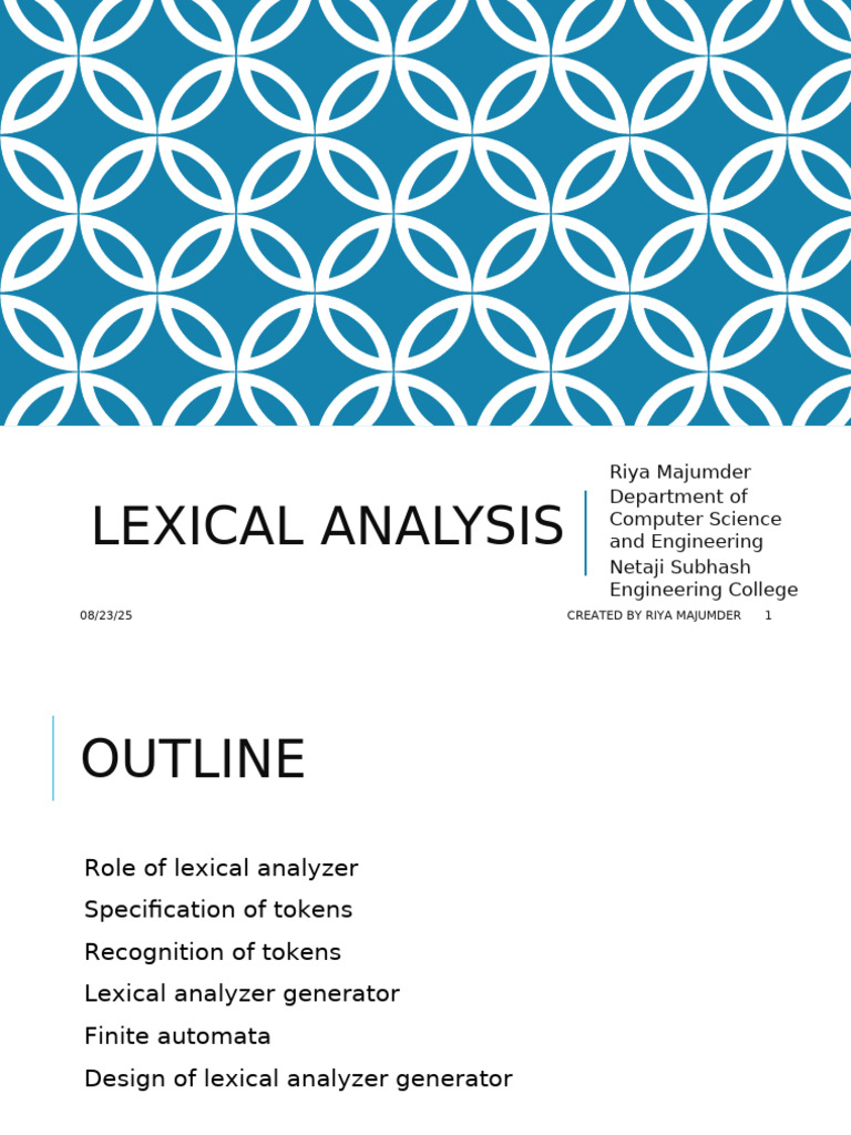 Lexical Analysis in Compiler Design | PDF | Models Of Computation ...