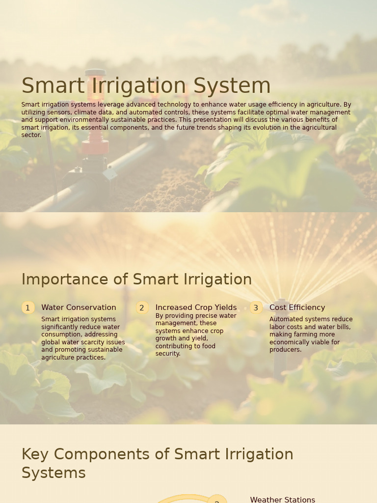 Smart Irrigation for Sustainable Agriculture | PDF | Agriculture ...