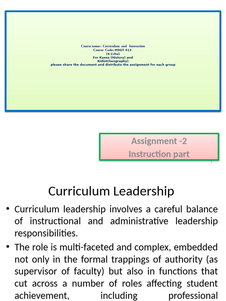 Curriculum Leadership Strategies and Roles | PDF | Curriculum ...