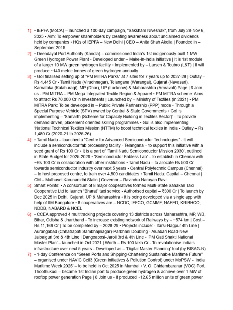 Key Developments in Indian Initiatives 2025 | PDF | Reserve Bank Of India