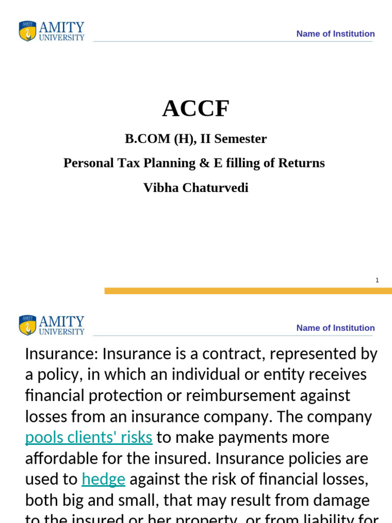 Personal Tax Planning and Insurance Guide | PDF | Insurance | Life ...