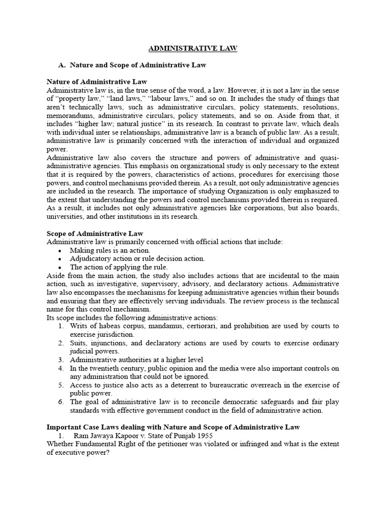 ADMINISTRATIVE LAW Internals 2 | PDF | Rule Of Law | Separation Of Powers