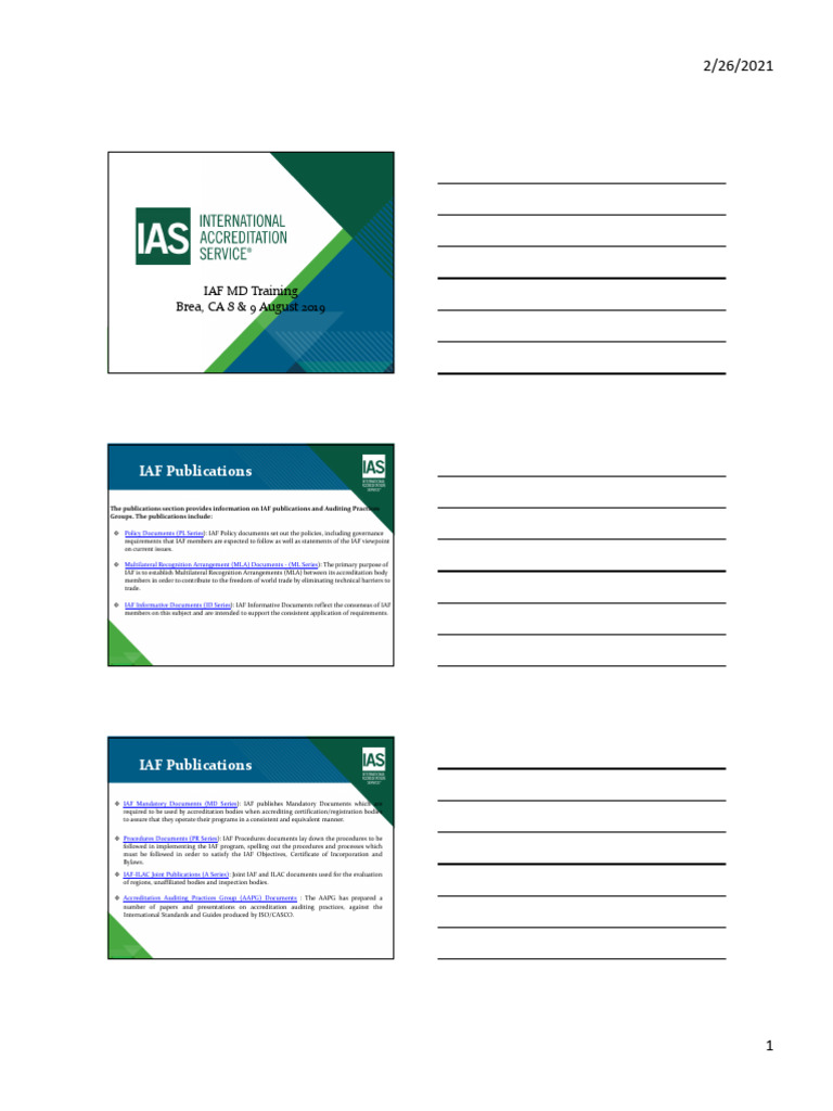 IAF Mandatory Documents Overview | PDF