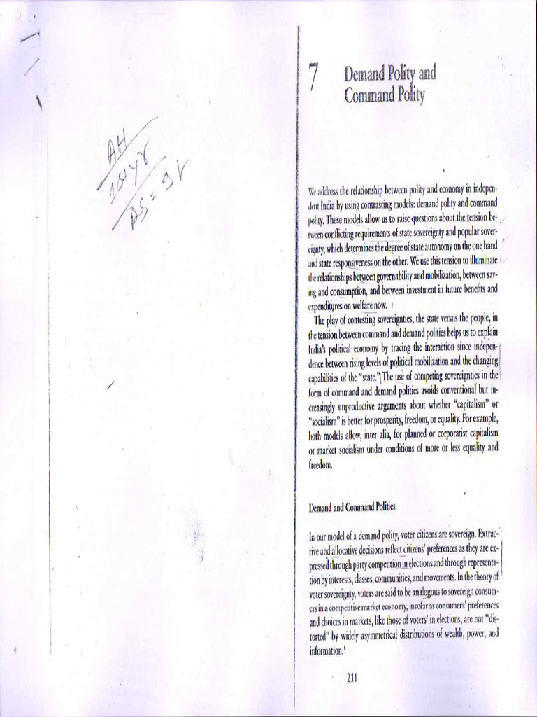 Demand and Command Polity | PDF