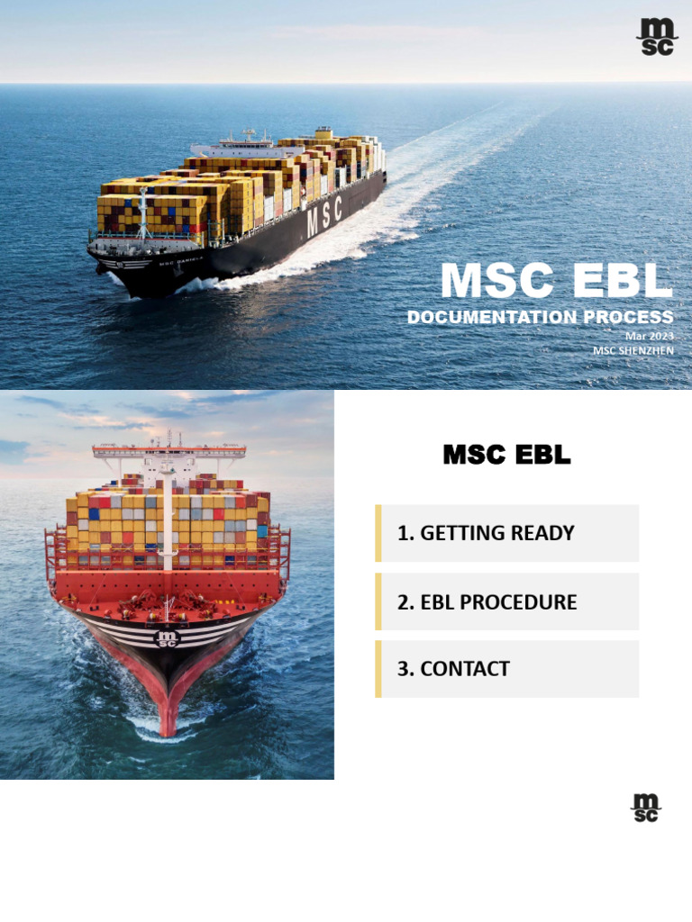 MSC EBL Documentation Guide | PDF
