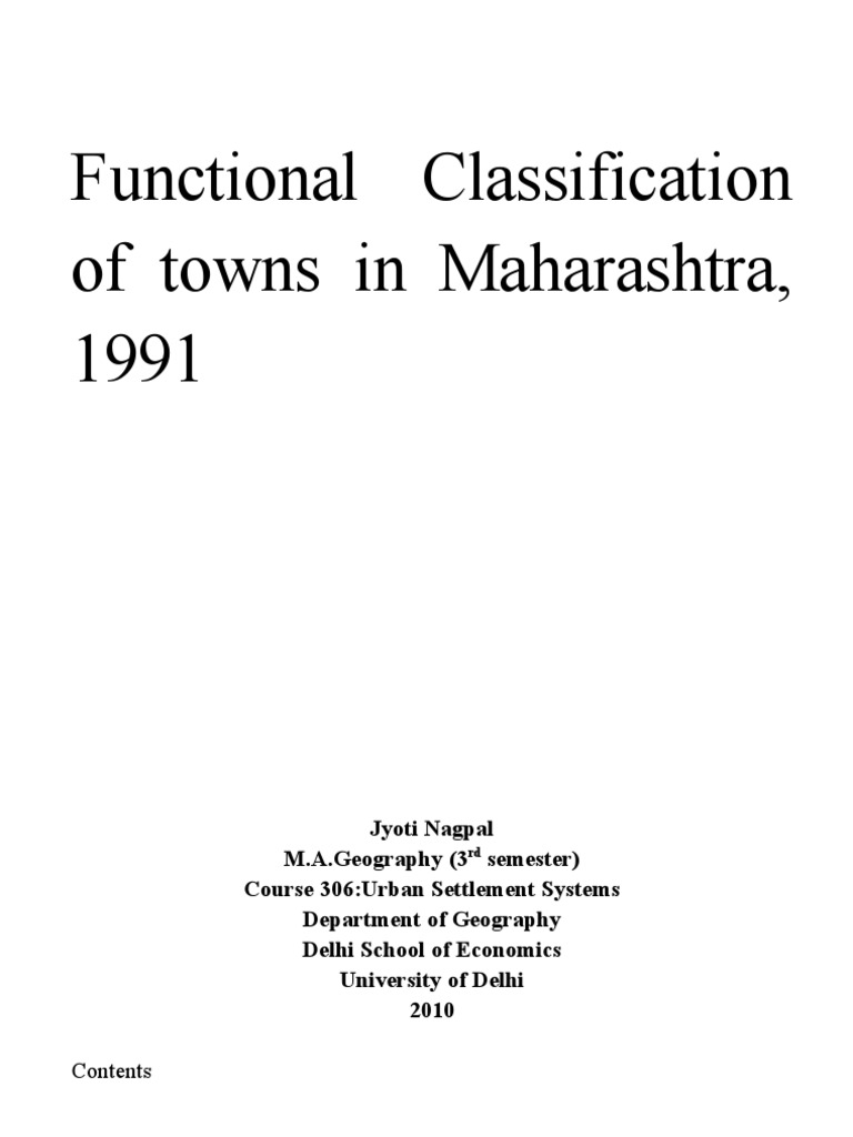 Town Classification in Maharashtra | PDF | Economics | Economies