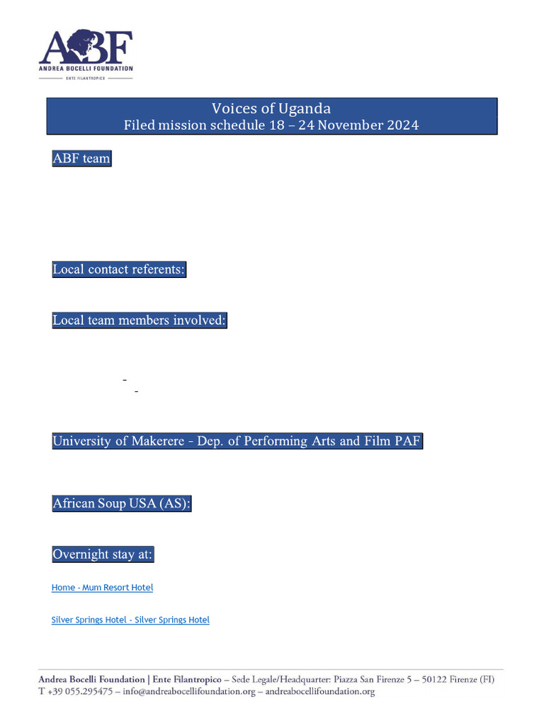 Uganda Music Program Itinerary 2024 | PDF | Musicology | Performing Arts