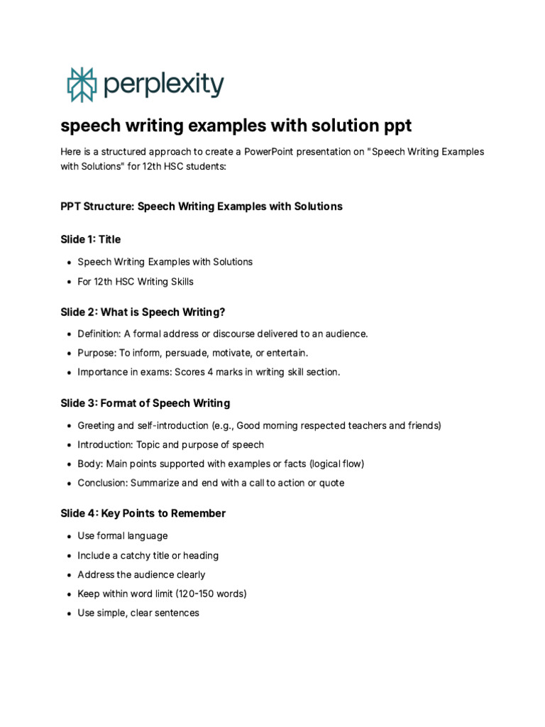 Speech Writing Guide for 12th HSC Students | PDF | Climate Change ...