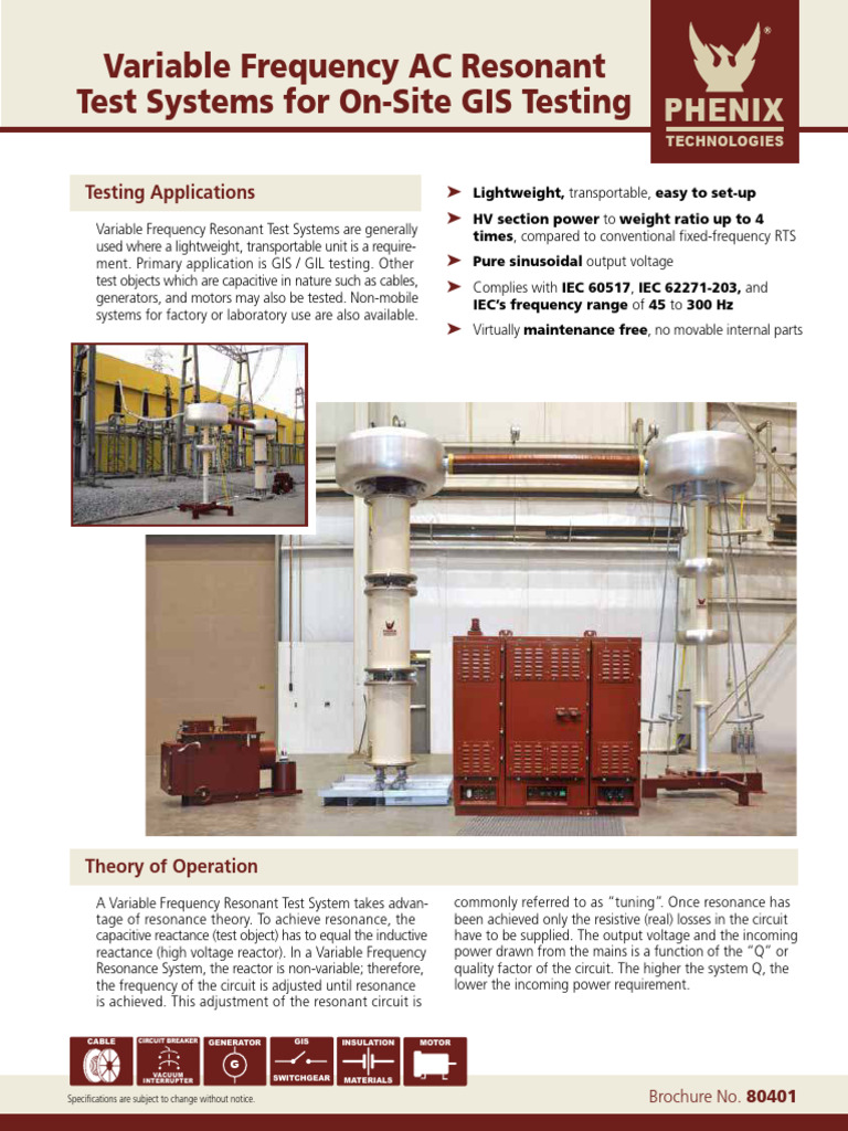 Variable Frequency Resonant Test Systems | PDF | Resonance | Capacitor