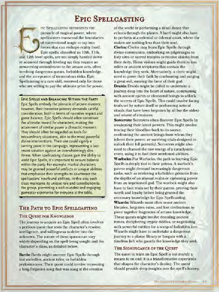Epic Spellcasting (DMSLASH) | PDF