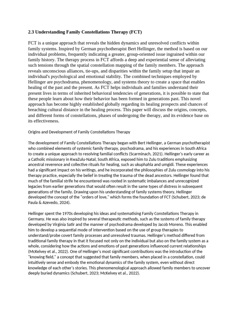 Family Constellations Therapy Explained | PDF | Psychotherapy | Mental ...