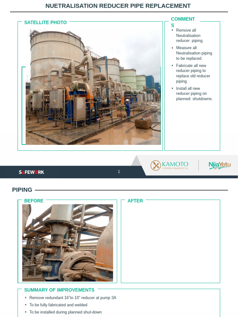 Neutralisation Reducer Pipe Replacement | PDF