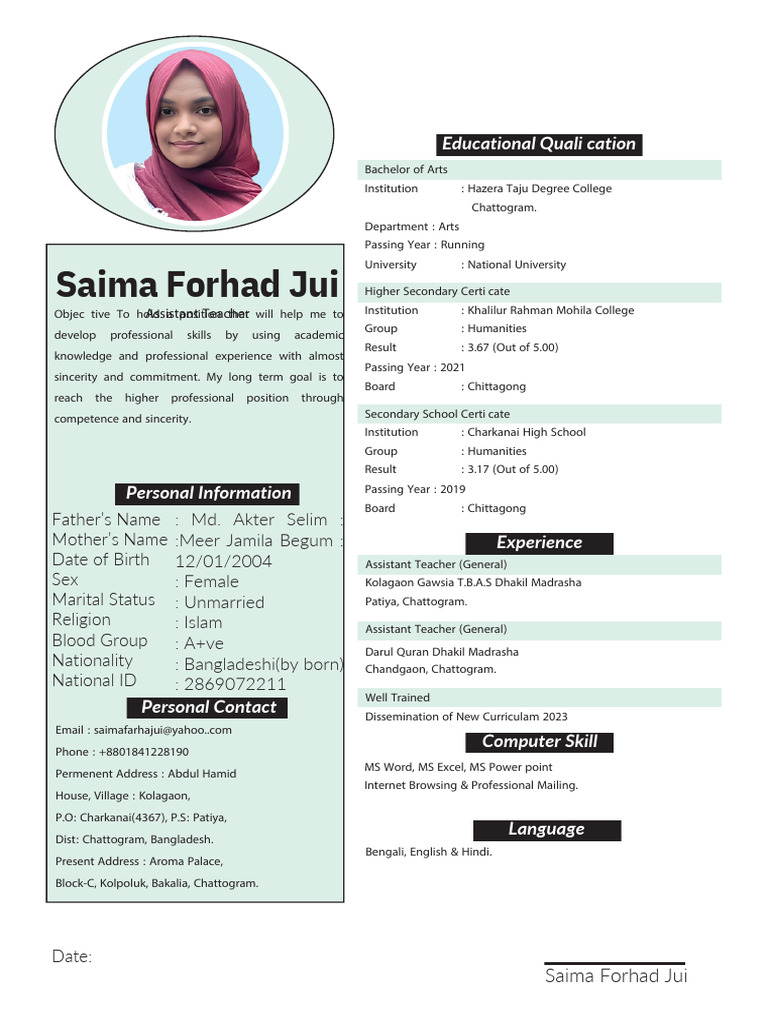 CV Saima Forhad Jui - PDF - 20250713 - 230511 - 0000 | PDF | Bengal ...