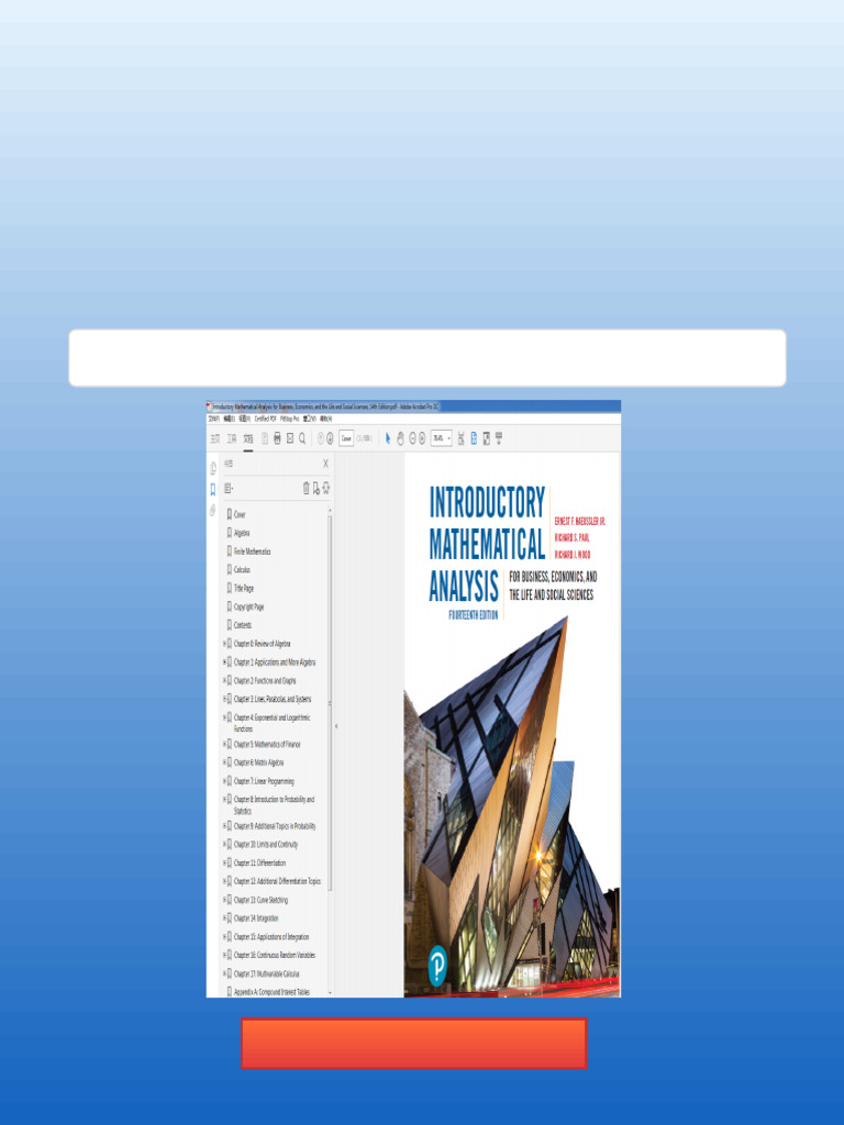 (Original PDF) Introductory Mathematical Analysis for Business ...