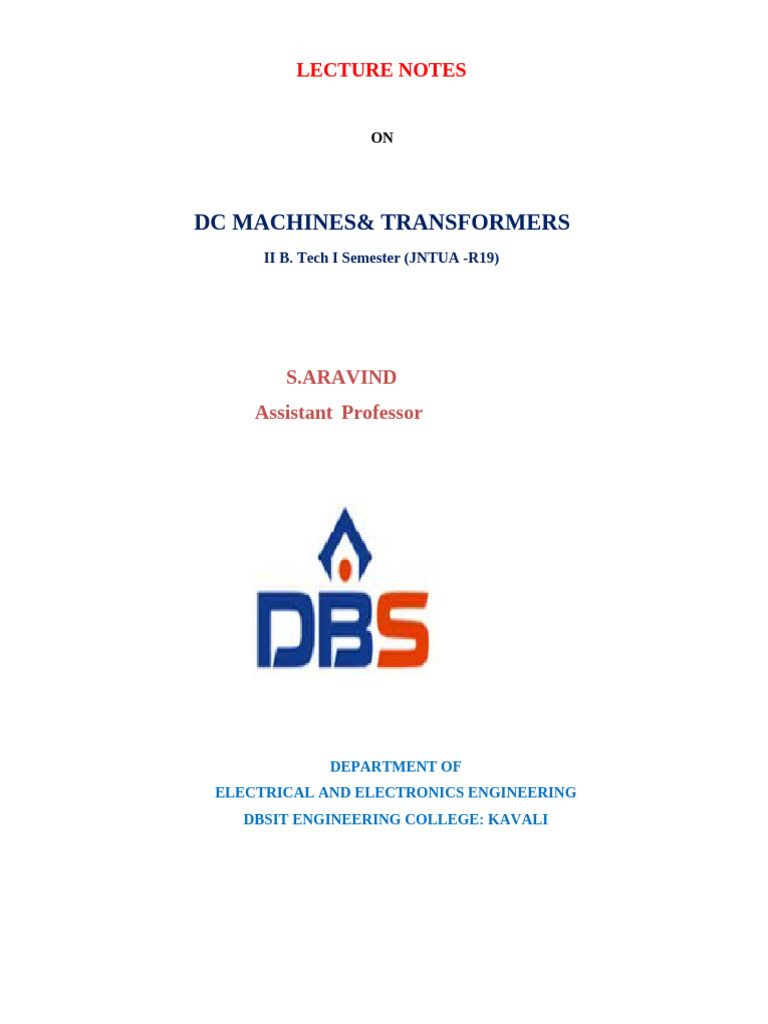 DC&MT Complete Notes Unit-Iii - DC Motors | PDF | Electromagnetic ...