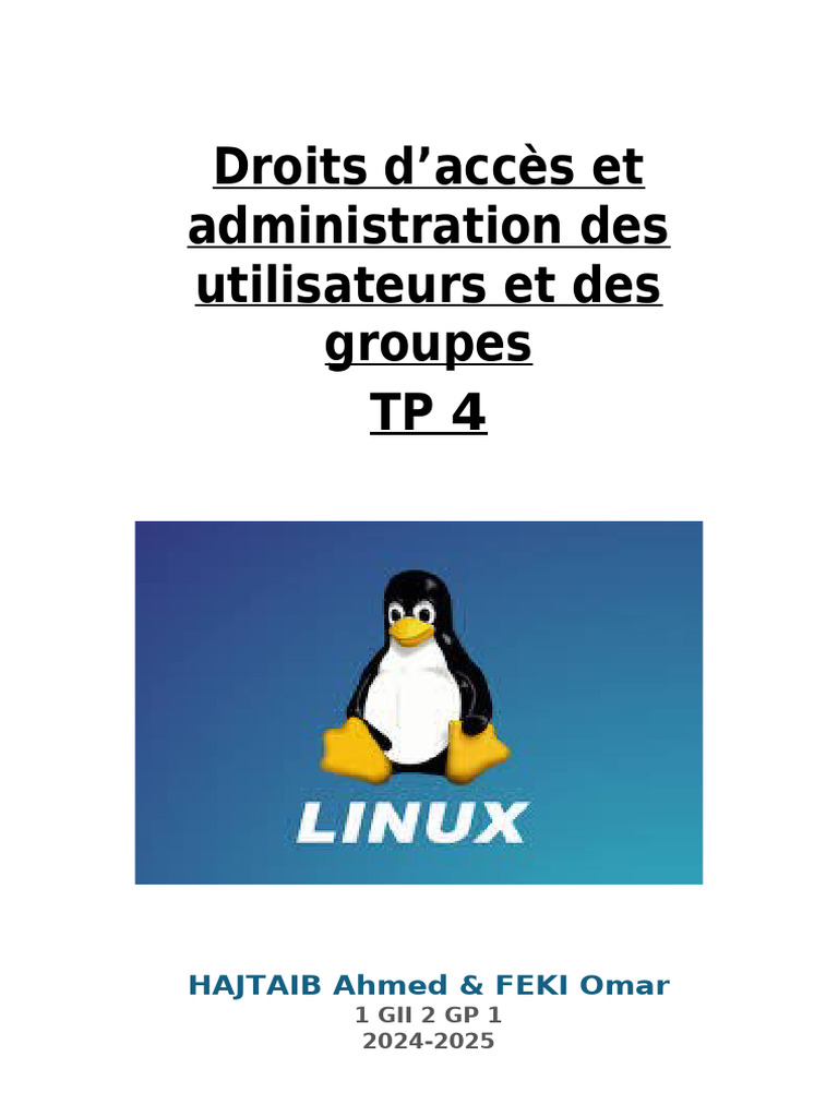 Administration des utilisateurs et droits d'accès | PDF