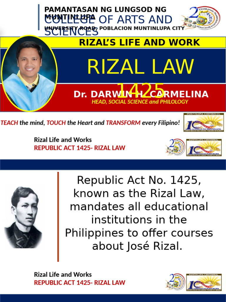 Understanding Republic Act 1425: Rizal Law | PDF | Philippines
