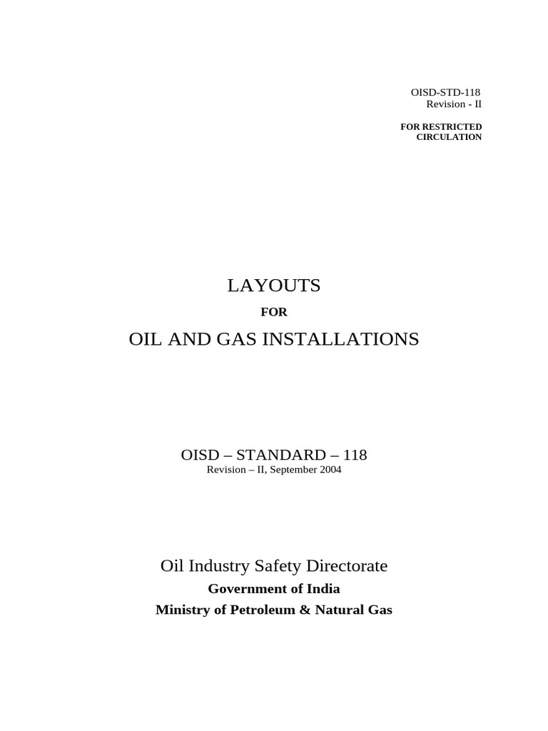 OISD-STD-118: Layouts for Oil & Gas | PDF | Liquefied Petroleum Gas ...