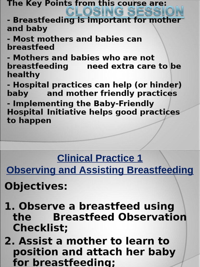 20hr Maternity Staff Course-Closing N Prcaticum | PDF