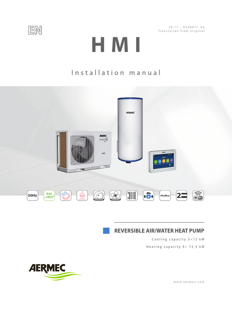 Aermec HMI 120 Installation Manual | PDF | Leak | Heat Exchanger
