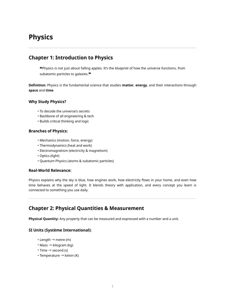 Introduction to Physics Concepts | PDF | Force | Velocity