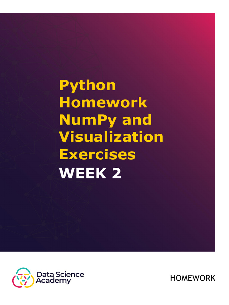 Python NumPy Homework Exercises Week 2 | PDF