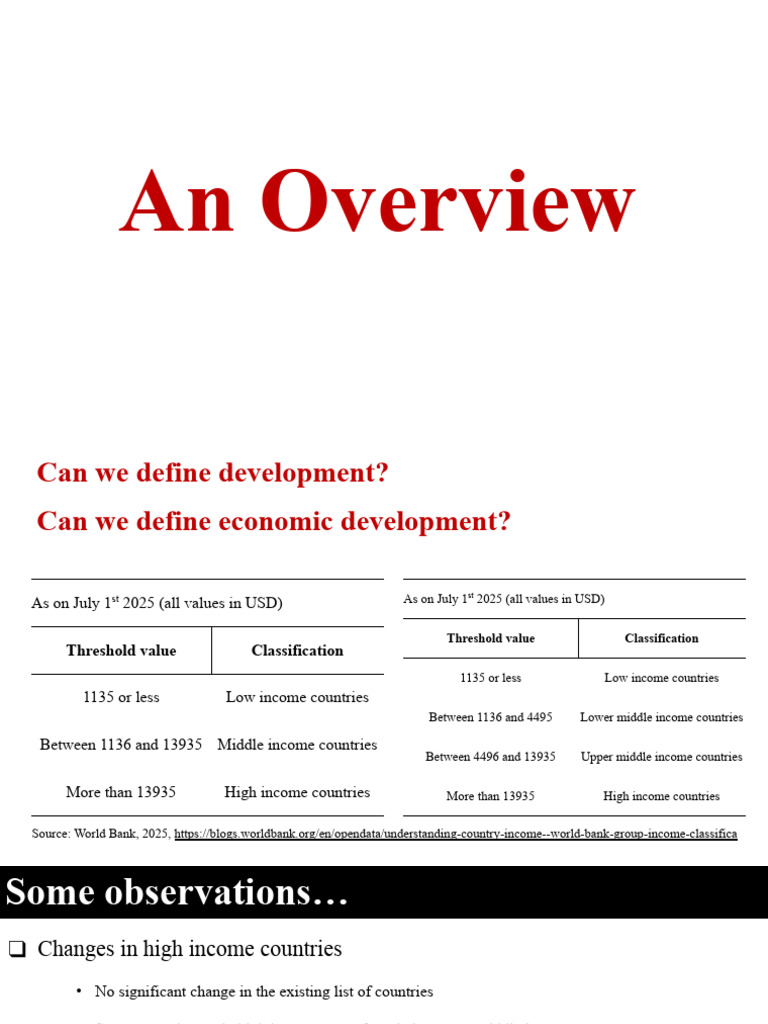 Economic Development Class Overview | PDF | Developing Country ...