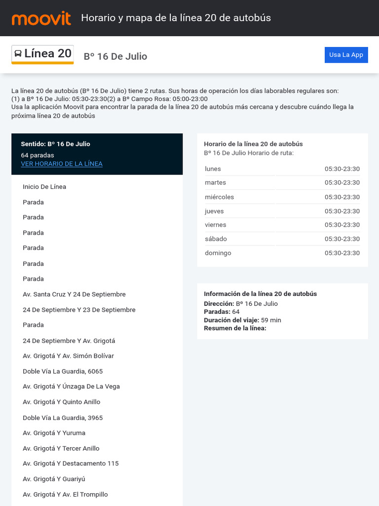 Línea 20: Bº 16 de Julio | PDF | Servicios públicos | Transporte público