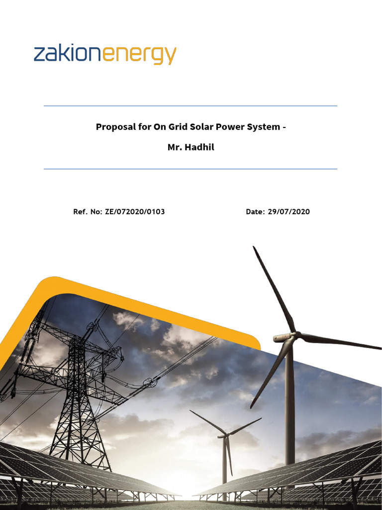 On Grid Solar Power Proposal for Mr. Hadhil | PDF | Photovoltaic System ...