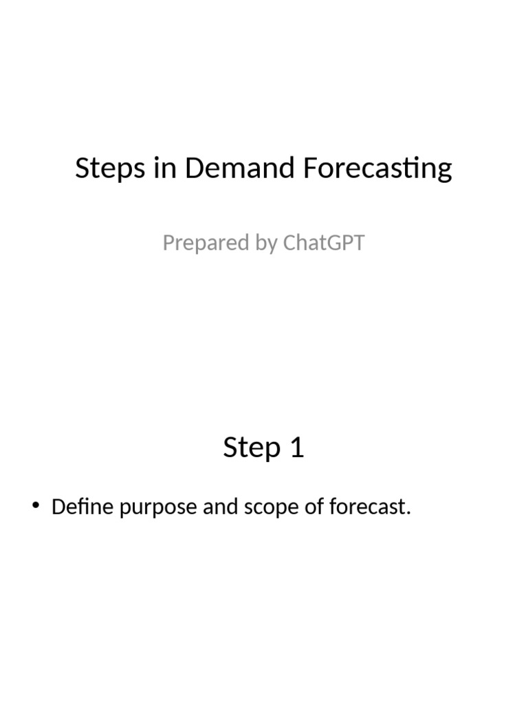 7 Steps in Demand Forecasting | PDF