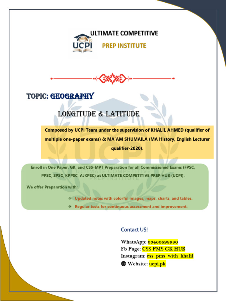Geography Sample Longitude Latitude Pdf Latitude Equator