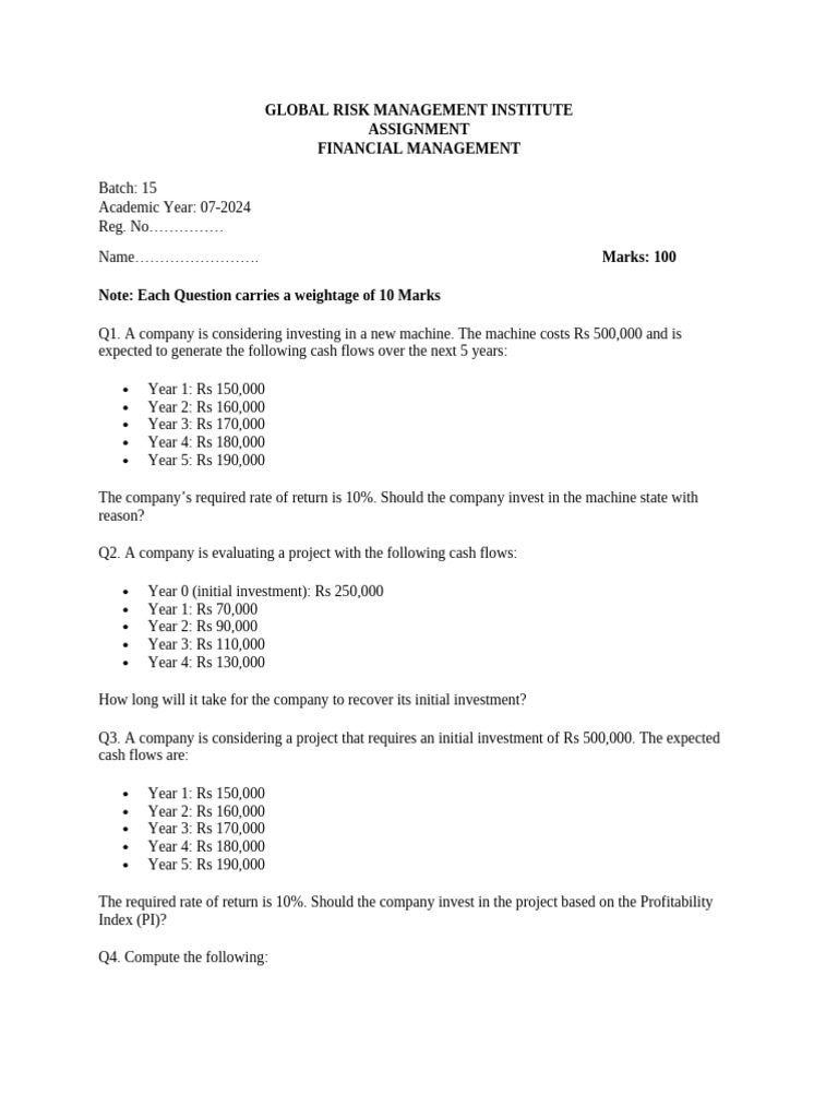 FM Assignment Batch 15 | PDF | Dividend | Investing