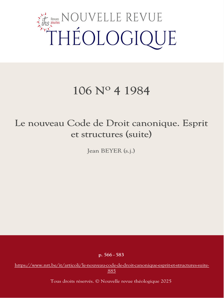 Nouveau Code de Droit Canonique | PDF | Église catholique | IIe concile ...