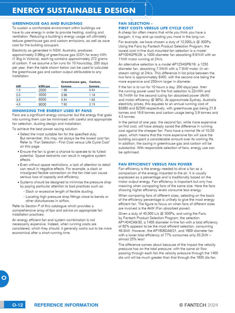 Energy Efficient Fan Design Guide | PDF | Green Building | Greenhouse Gas
