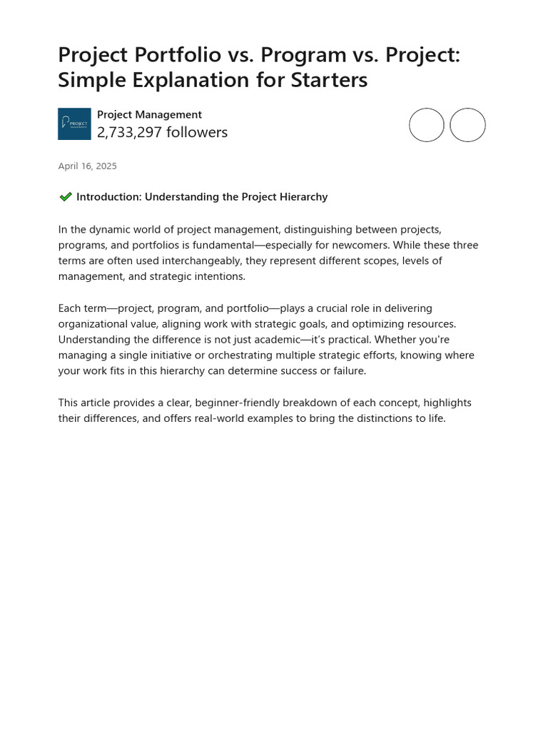 Project, Program, and Portfolio Explained | PDF | Project Management ...