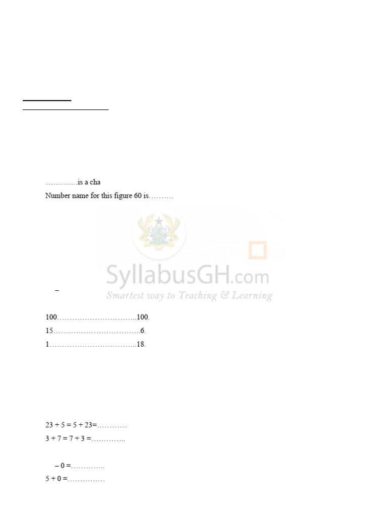 2023 b2 Term One Maths-2 | PDF | Mathematics | Arithmetic
