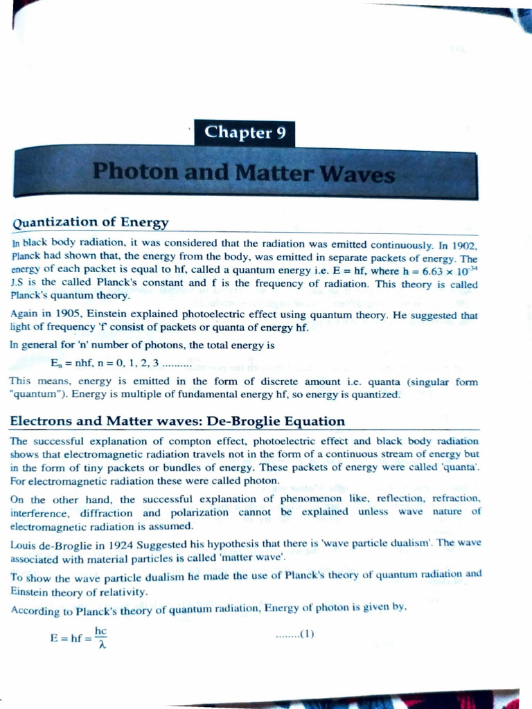 Quantum Energy and Matter Waves | PDF | Electromagnetic Radiation | Quantum